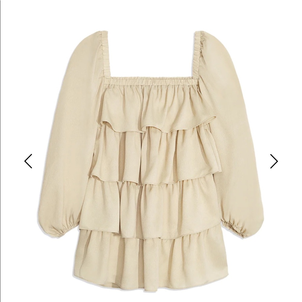 WeWoreWhat cream ruffle dress